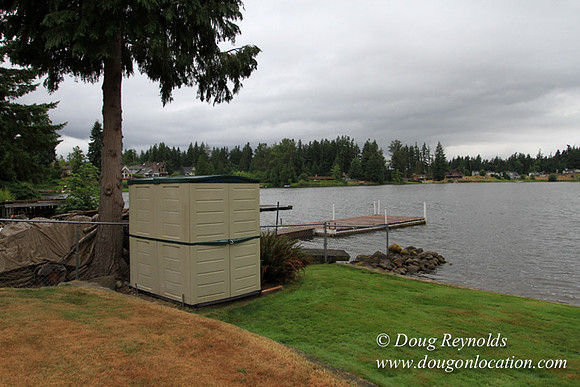 Boat, Cabin, Dock, "Greg's", Home, House, Lake, Small, WA, Washington, Yard, deck, green., vacation