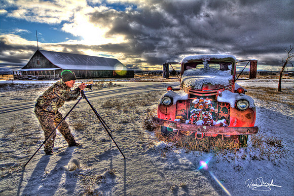 Old Fire Truck in Snow