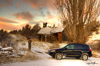 Toyota, road, Old Building