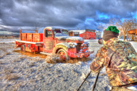 Old Fire Truck in Snow