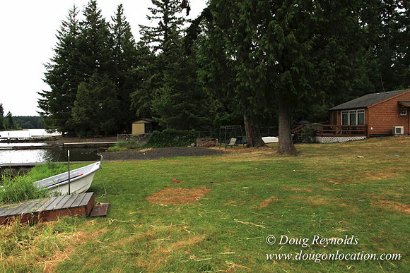 Cabin, Curtis, Dock, Green, Home, Lake, Small, WA, Washington, Yard, Yard, deck