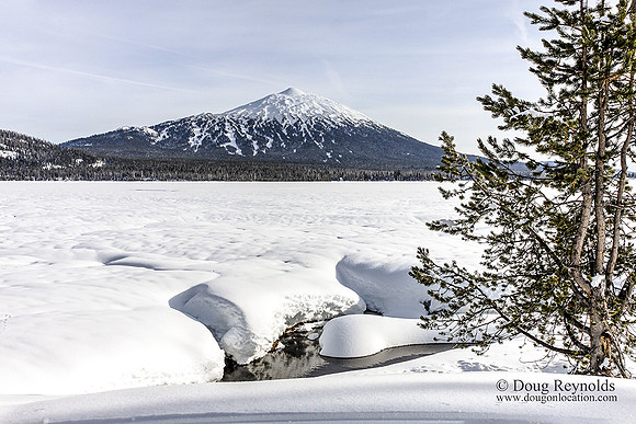 Mt Bachelor from Sparks lake Medow Snow