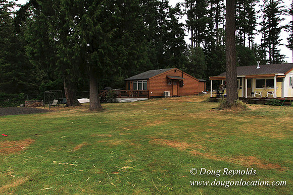 Cabin, Curtis, Dock, Green, Home, Lake, Small, WA, Washington, Yard, Yard, deck