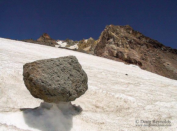 Rock on Snow-Mt Hood