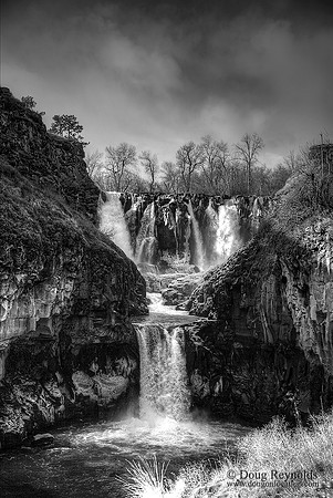 White River Falls Black & White