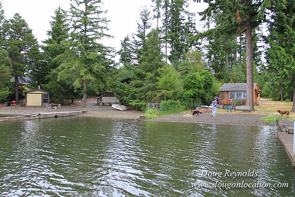 Cabin, Curtis, Dock, Green, Home, Lake, Small, WA, Washington, Yard, Yard, deck