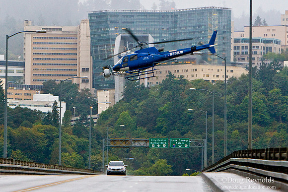 Helicopter Over the Ross Island Bridge