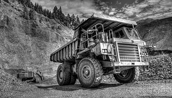 Big Caterpiller Dump Black & White