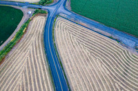 County Road Striped Fields Above