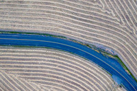 County Road Striped Fields Above