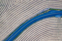 County Road Striped Fields Above