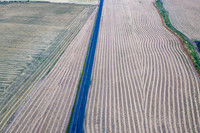 County Road Striped Fields Above