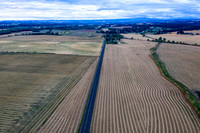 County Road Striped Fields Above