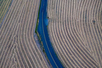 County Road Striped Fields Above