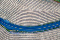 County Road Striped Fields Above