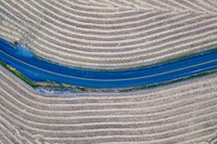 County Road Striped Fields Above