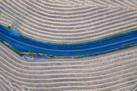 County Road Striped Fields Above
