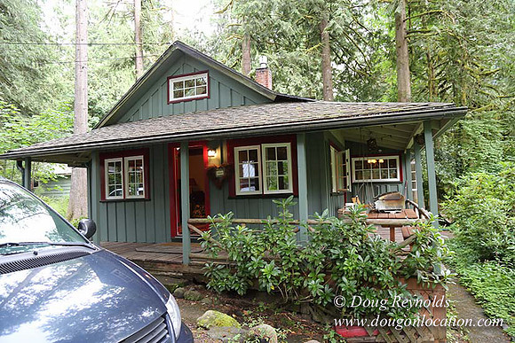 Small, Cabin, Home, River, OR, Oregon, Green, Yard,