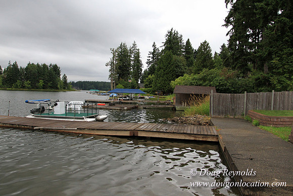 Boat, Cabin, Dock, "Greg's", Home, House, Lake, Small, WA, Washington, Yard, deck, green., vacation