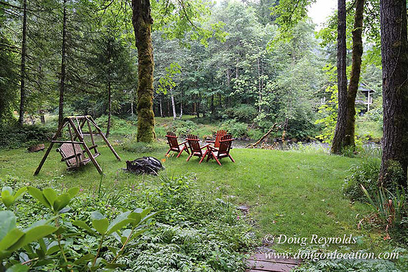 Small, Cabin, Home, River, OR, Oregon, Green, Yard,