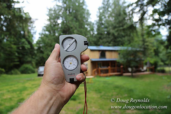 Cabin;  Home;  House; OR, Oregon Yard; deck; green. River,