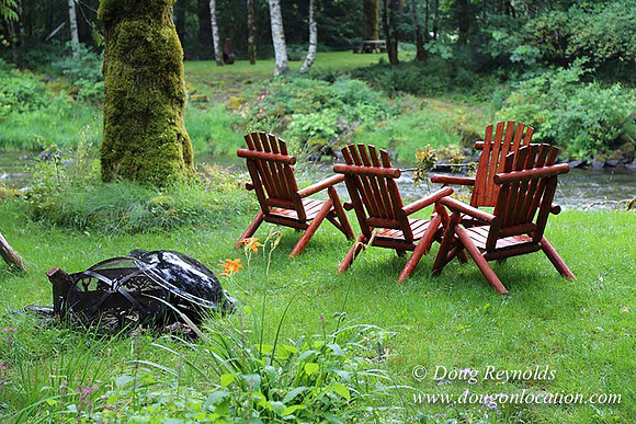 Small, Cabin, Home, River, OR, Oregon, Green, Yard,