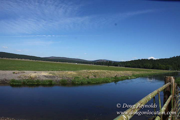 Ranch 18 South side of Hwy  has 2500 Acres of green fields Creeks water crossing Bridges on a Large Lake and miles of Dirt roads Oak trees  Forest land ATV Trails cows