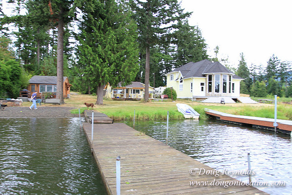 Cabin, Curtis, Dock, Green, Home, Lake, Small, WA, Washington, Yard, Yard, deck