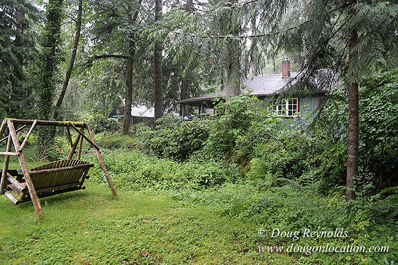 Small, Cabin, Home, River, OR, Oregon, Green, Yard,