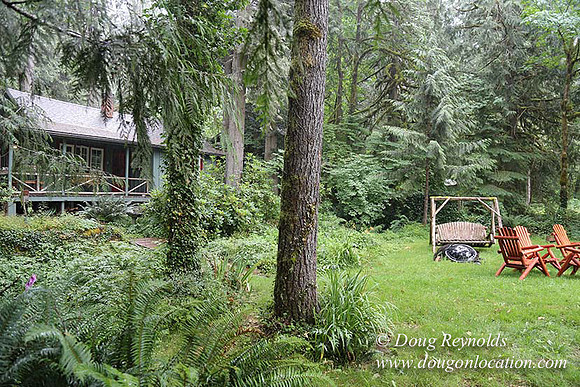 Small, Cabin, Home, River, OR, Oregon, Green, Yard,