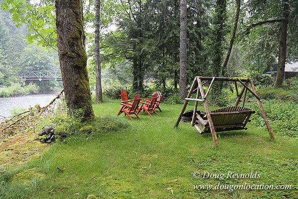 Small, Cabin, Home, River, OR, Oregon, Green, Yard,