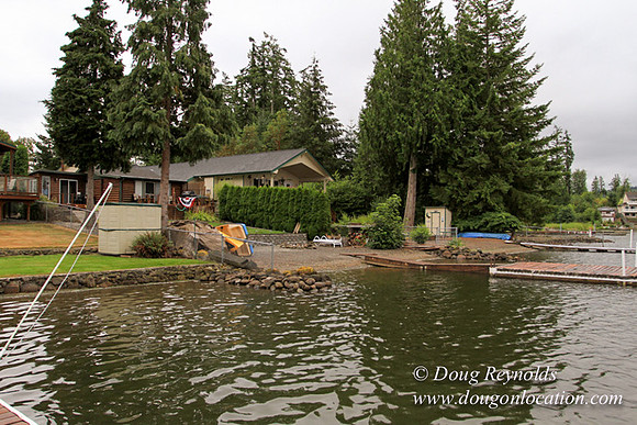 Boat, Cabin, Dock, "Greg's", Home, House, Lake, Small, WA, Washington, Yard, deck, green., vacation