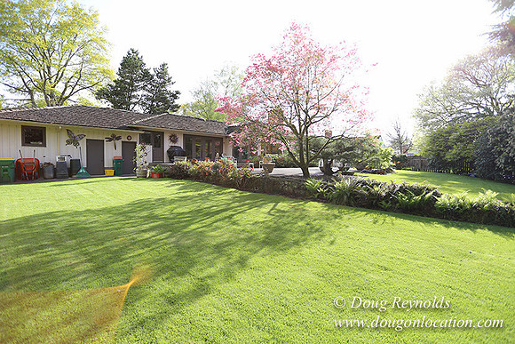 Mid Century Traditional Style Home, With a Basement, 2 car garage average sized Back Yard with Patio