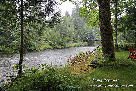 Small, Cabin, Home, River, OR, Oregon, Green, Yard,
