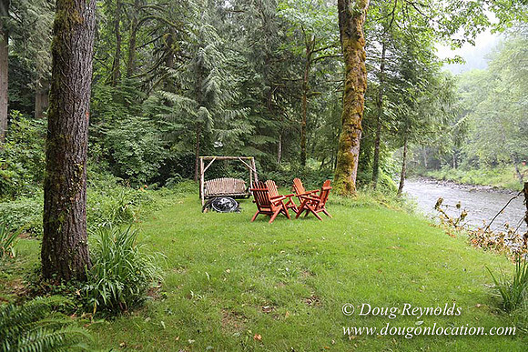 Small, Cabin, Home, River, OR, Oregon, Green, Yard,