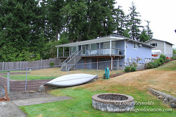 Boat, Cabin, Dock, "Greg's", Home, House, Lake, Small, WA, Washington, Yard, deck, green., vacation