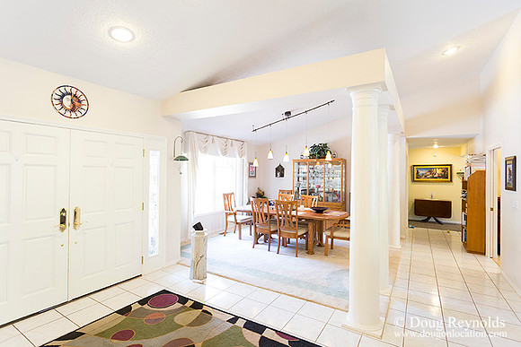 The house is a beautiful newer traditional with large rooms and lots of windows. Modern kitchen and great room, large master suite, large entry with French doors.