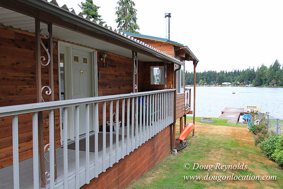 Boat, Cabin, Dock, "Greg's", Home, House, Lake, Small, WA, Washington, Yard, deck, green., vacation