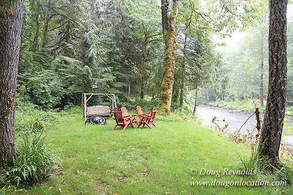 Small, Cabin, Home, River, OR, Oregon, Green, Yard,
